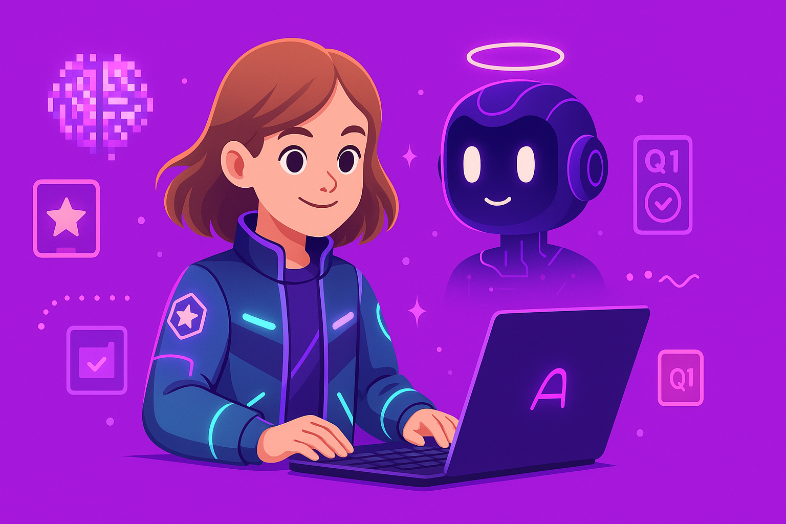 Kids learning AI at Neo AI Education